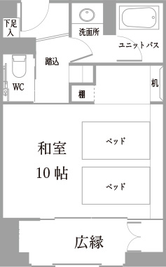 和室プレミアムツインベッドルーム 間取り