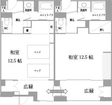 和室プレミアムコネクティングルーム 間取り