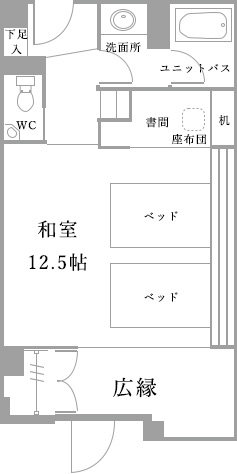 和室ツインベッド 間取り
