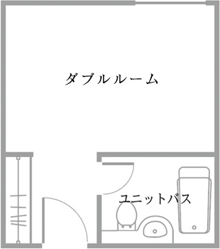 岩木山側客室 ダブルルーム 間取り